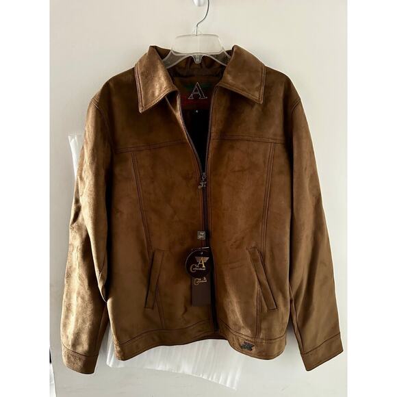 Collezioni Brown Faux Suede Jacket NWT Men’s Medium Made in Italy 17x24x18x25 - Picture 1 of 9
